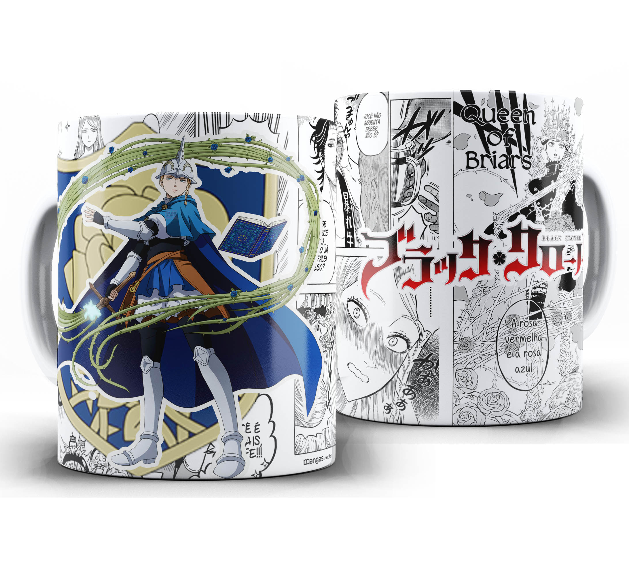 Caneca Anime Mangá - Black Clover - Rosa Azul -  Charlotte Roselei